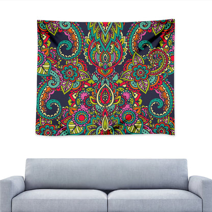 Colorful Floral Mandala Print Tapestry