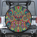 Colorful Floral Mandala Print Tire Cover With Camera Hole