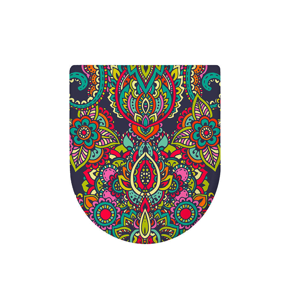 Colorful Floral Mandala Print Toilet Lid Cover