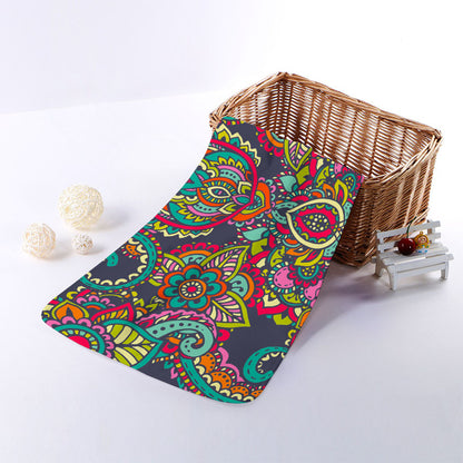 Colorful Floral Mandala Print Towel