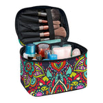 Colorful Floral Mandala Print Travel Makeup Bag
