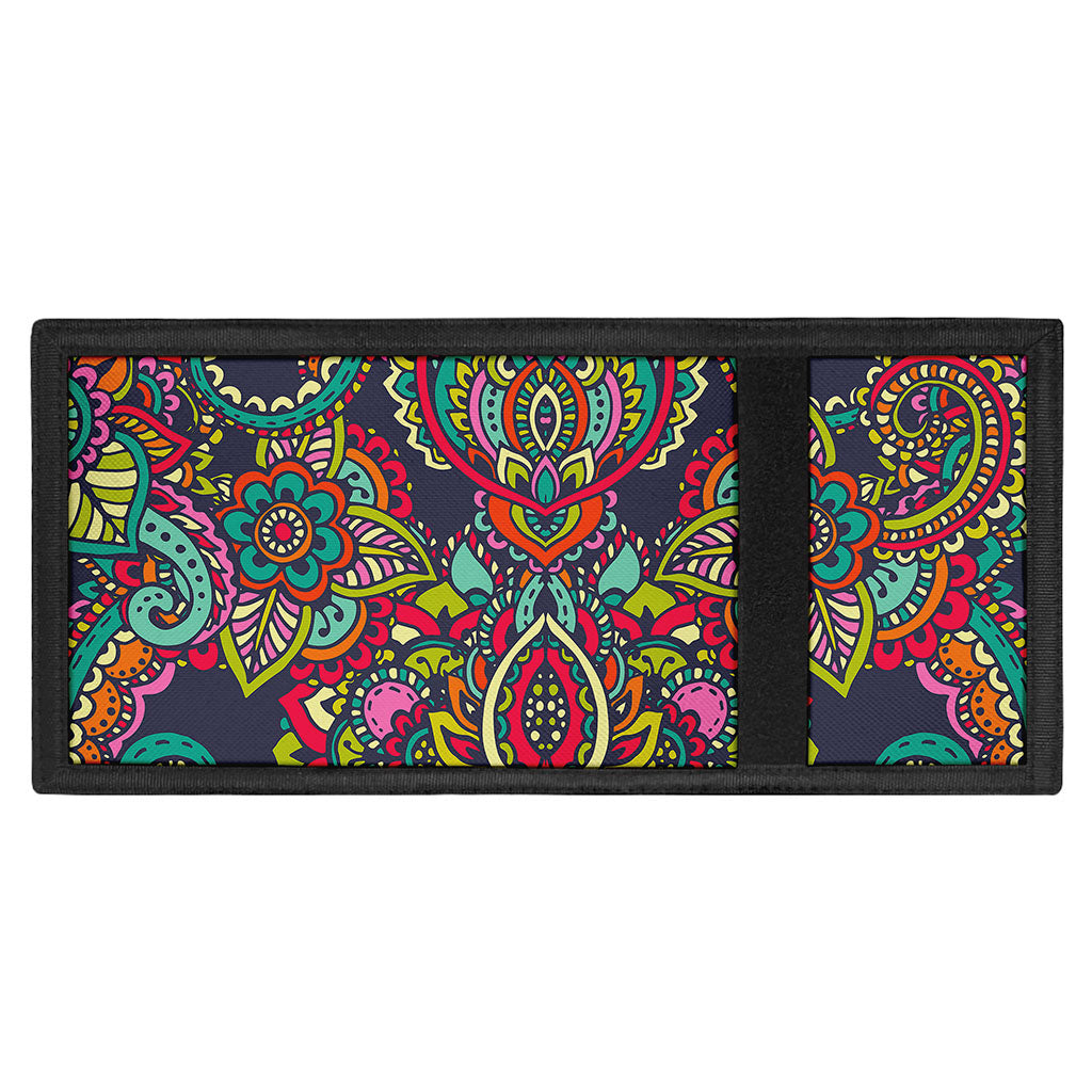 Colorful Floral Mandala Print Trifold Wallet