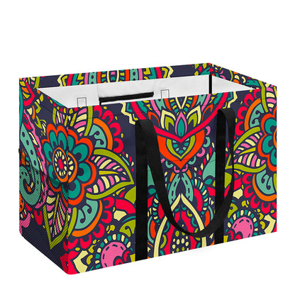 Colorful Floral Mandala Print Utility Tote Bag