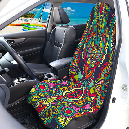 Colorful Floral Mandala Print Waterproof Car Seat Cover