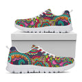 Colorful Floral Mandala Print White Running Shoes