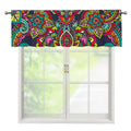 Colorful Floral Mandala Print Window Valance