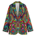 Colorful Floral Mandala Print Women's Blazer
