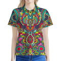 Colorful Floral Mandala Print Women's Polo Shirt