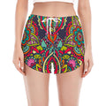Colorful Floral Mandala Print Women's Split Running Shorts