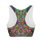 Colorful Floral Mandala Print Women's Sports Bra