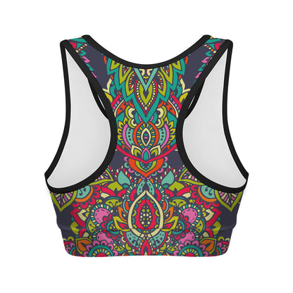 Colorful Floral Mandala Print Women's Sports Bra
