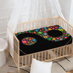 Colorful Flowers Yin Yang Print Baby Crib Sheet