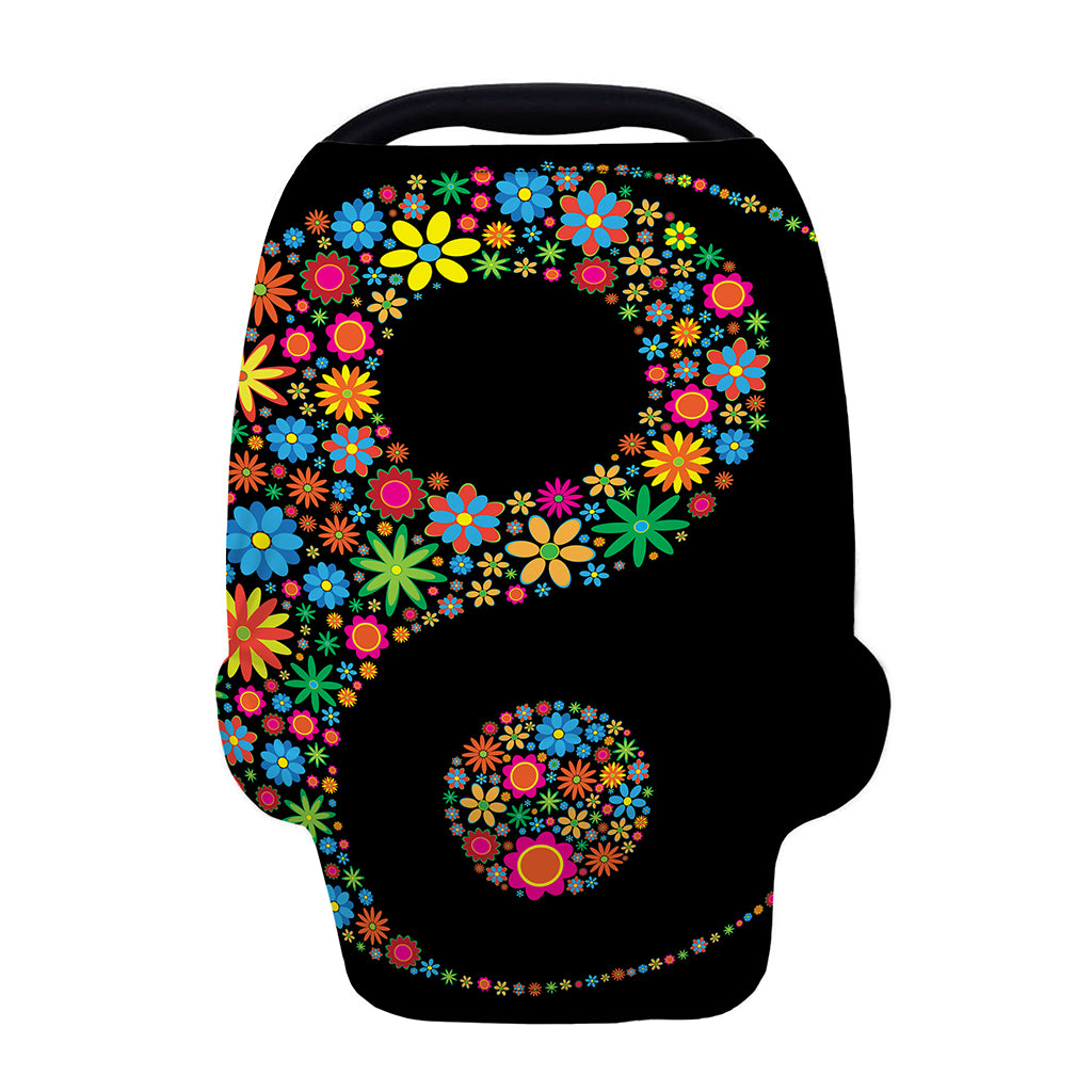 Colorful Flowers Yin Yang Print Baby Seat Cover