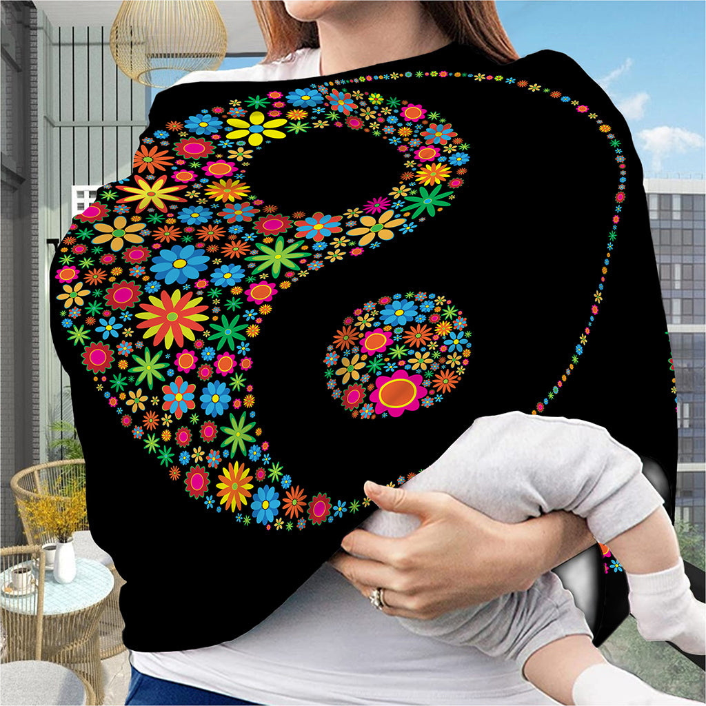 Colorful Flowers Yin Yang Print Baby Seat Cover