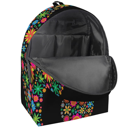 Colorful Flowers Yin Yang Print Backpack