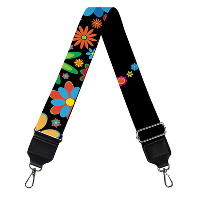Colorful Flowers Yin Yang Print Bag Strap