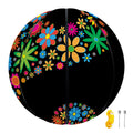 Colorful Flowers Yin Yang Print Basketball