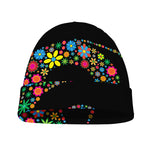 Colorful Flowers Yin Yang Print Beanie