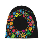 Colorful Flowers Yin Yang Print Beanie