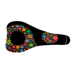 Colorful Flowers Yin Yang Print Bicycle Seat Cover
