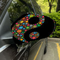 Colorful Flowers Yin Yang Print Car Side Mirror Covers