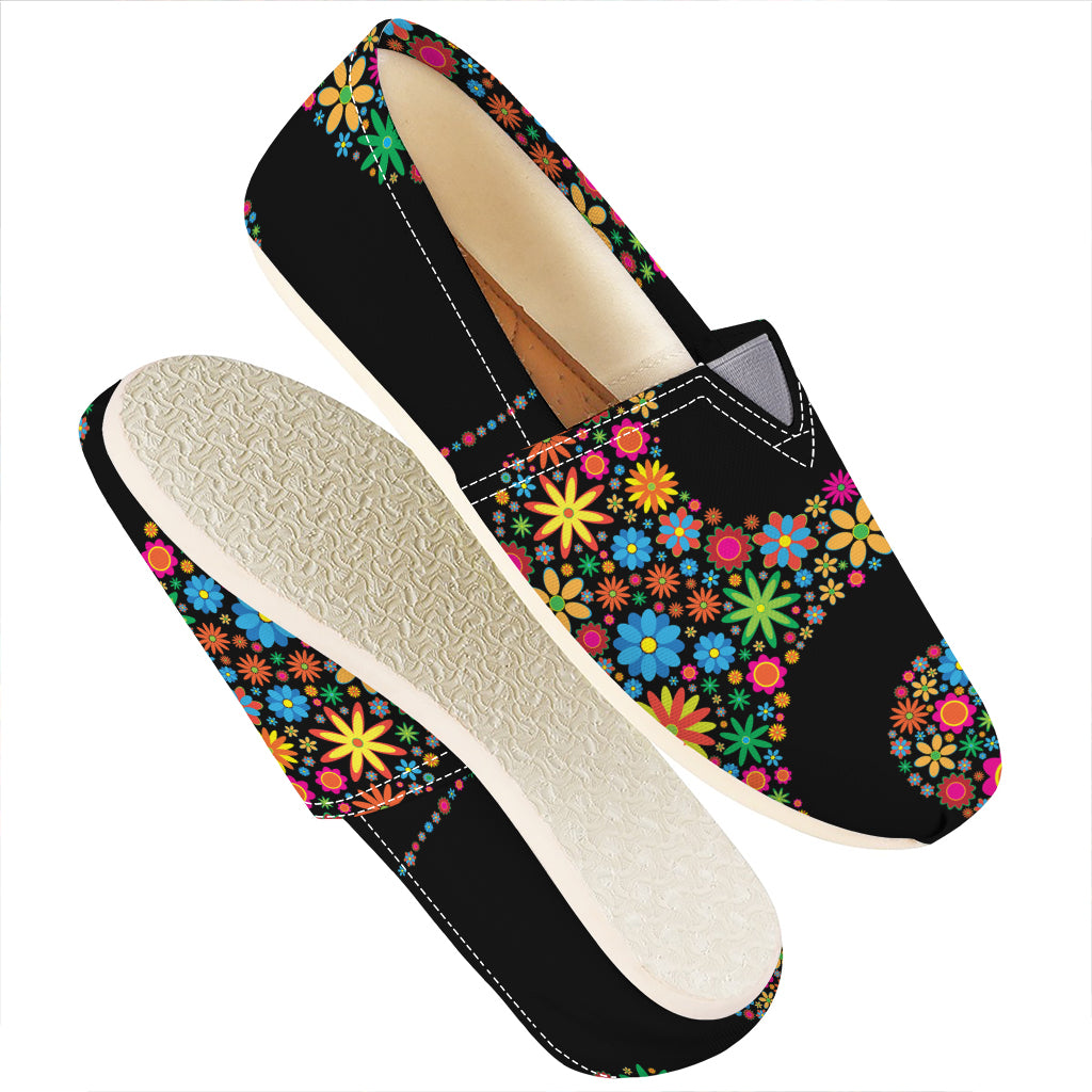 Colorful Flowers Yin Yang Print Casual Shoes
