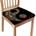 Colorful Flowers Yin Yang Print Chair Cushion Cover