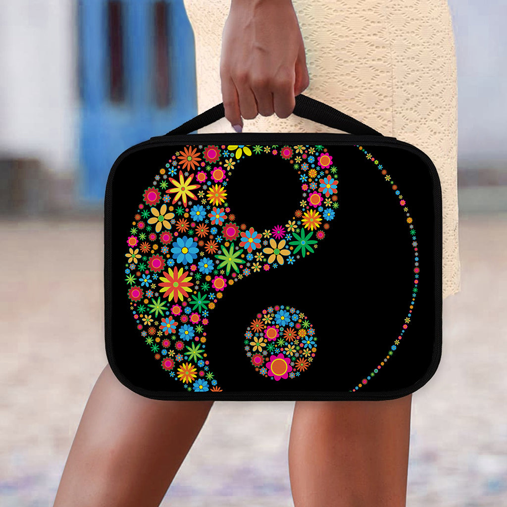 Colorful Flowers Yin Yang Print Classic Bible Case