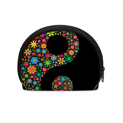 Colorful Flowers Yin Yang Print Coin Purse