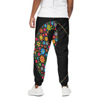 Colorful Flowers Yin Yang Print Cotton Pants