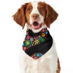 Colorful Flowers Yin Yang Print Dog Bandana