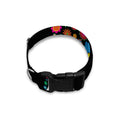 Colorful Flowers Yin Yang Print Dog Collar