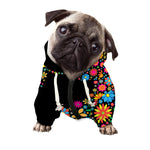 Colorful Flowers Yin Yang Print Dog Zip Up Hoodie