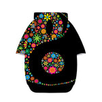 Colorful Flowers Yin Yang Print Dog Zip Up Hoodie