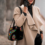 Colorful Flowers Yin Yang Print Double Strap Bible Bag