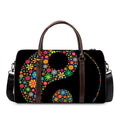 Colorful Flowers Yin Yang Print Duffel Bag