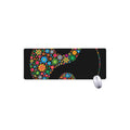 Colorful Flowers Yin Yang Print Extended Mouse Pad