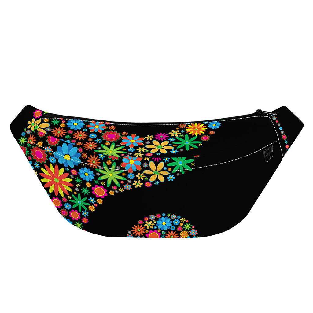 Colorful Flowers Yin Yang Print Fanny Pack