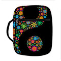 Colorful Flowers Yin Yang Print Front Pocket Bible Bag