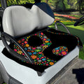 Colorful Flowers Yin Yang Print Golf Cart Seat Cover