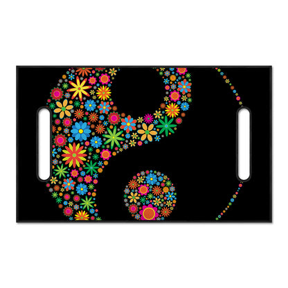 Colorful Flowers Yin Yang Print Golf Cart Seat Cover