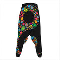 Colorful Flowers Yin Yang Print Hammer Pants