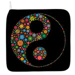 Colorful Flowers Yin Yang Print Hand Towel