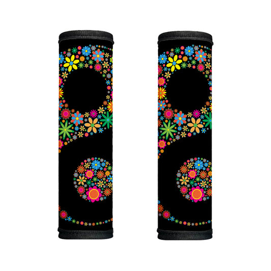 Colorful Flowers Yin Yang Print Handle Covers