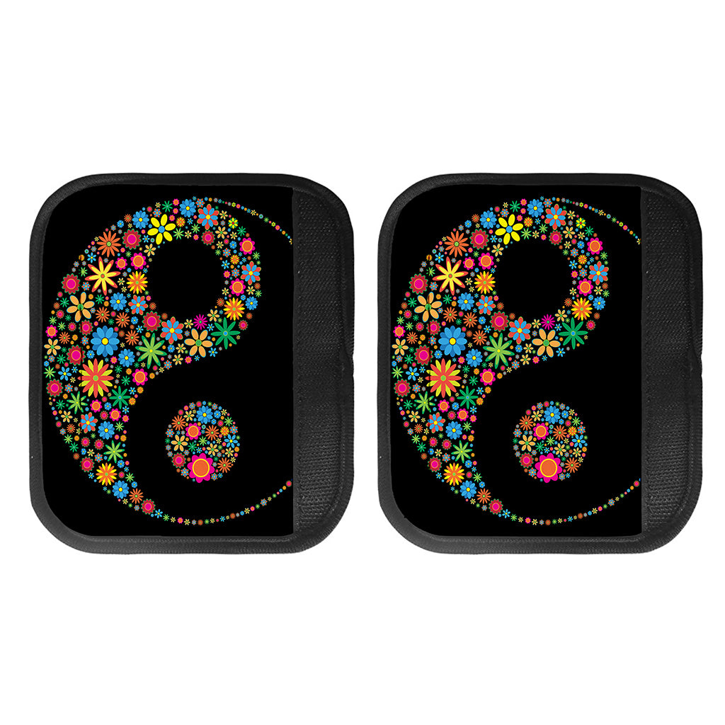 Colorful Flowers Yin Yang Print Handle Covers