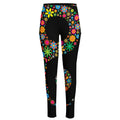 Colorful Flowers Yin Yang Print High-Waisted Pocket Leggings