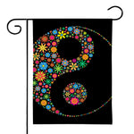 Colorful Flowers Yin Yang Print House Flag