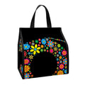 Colorful Flowers Yin Yang Print Insulated Lunch Tote