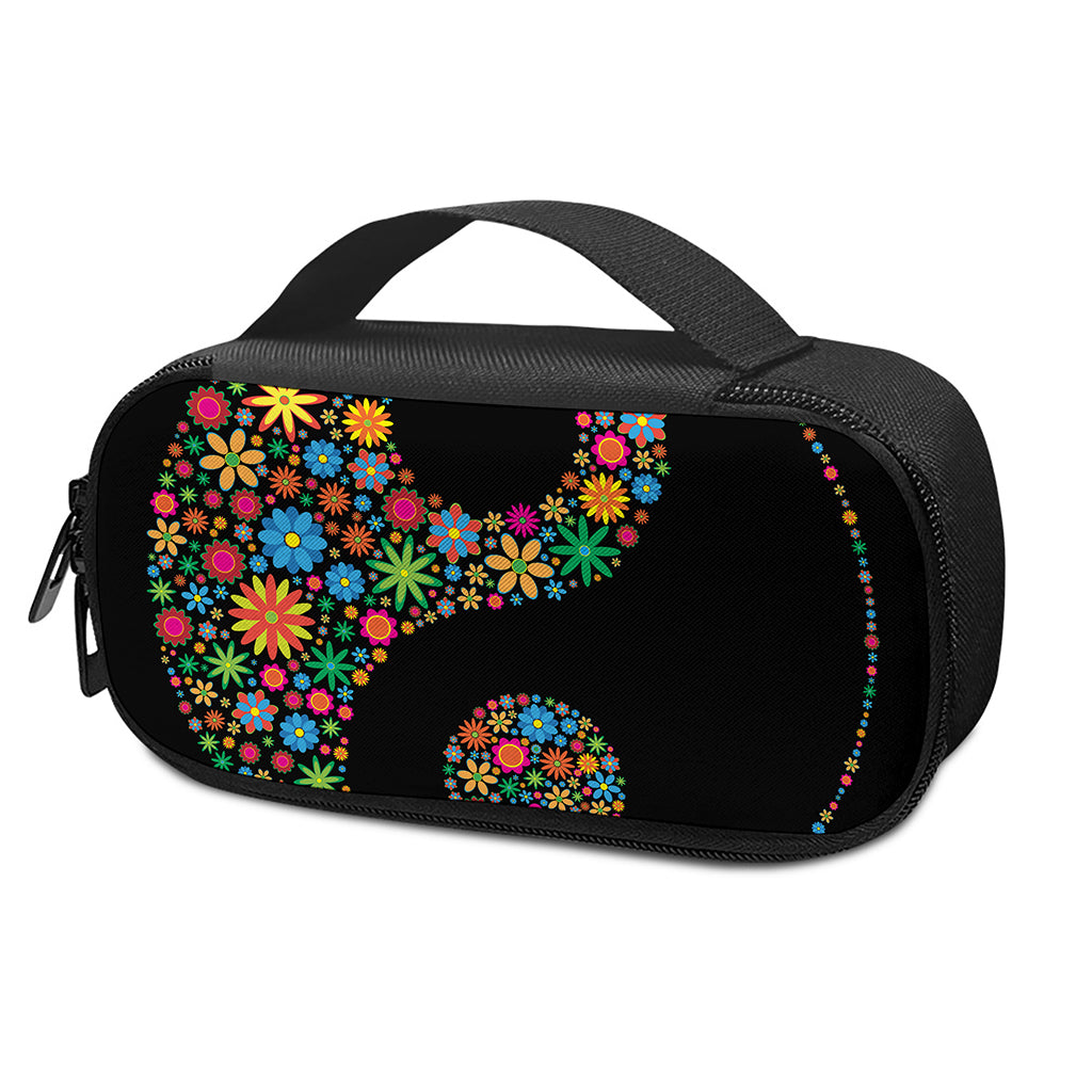 Colorful Flowers Yin Yang Print Insulin Cooler Travel Case