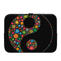 Colorful Flowers Yin Yang Print Laptop Sleeve